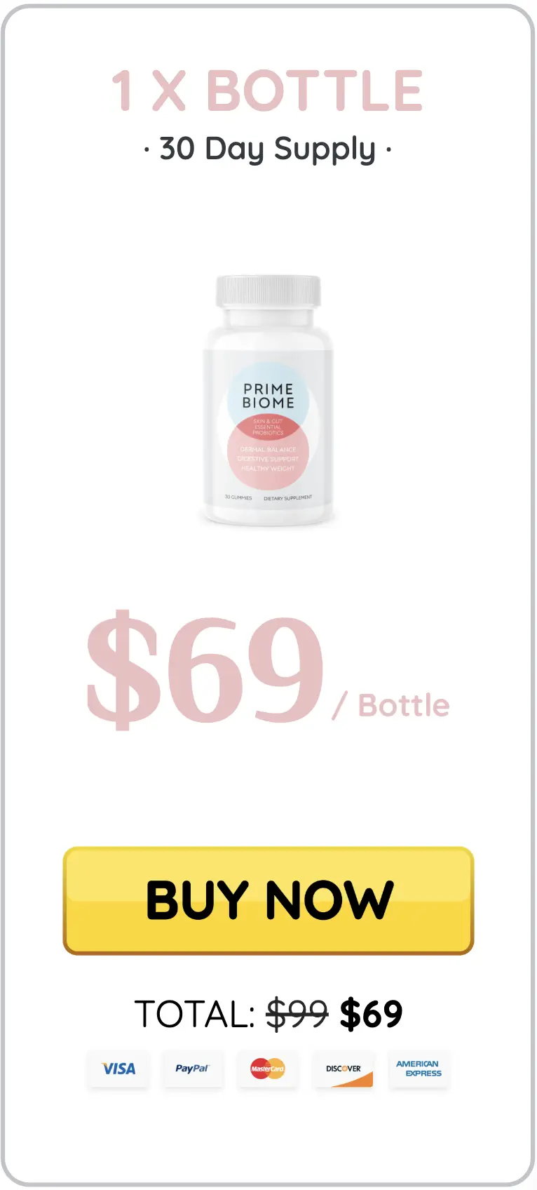 PrimeBiome Order One Bottle PrimeBiome one bottle order option