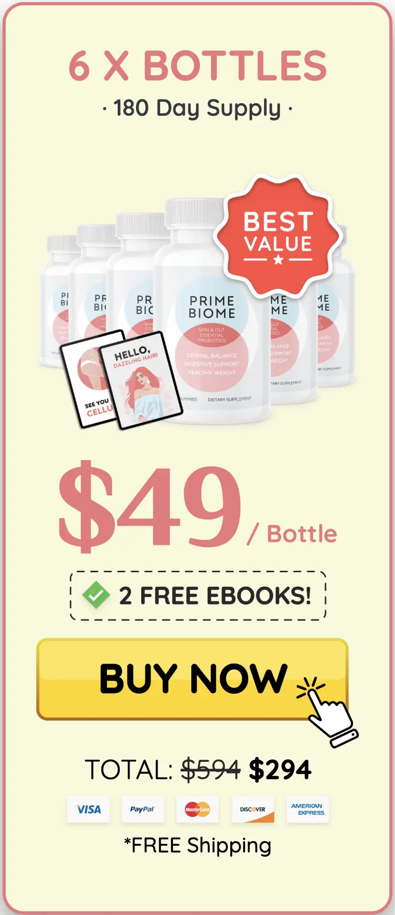 PrimeBiome Order Six Bottles PrimeBiome six bottle order best value